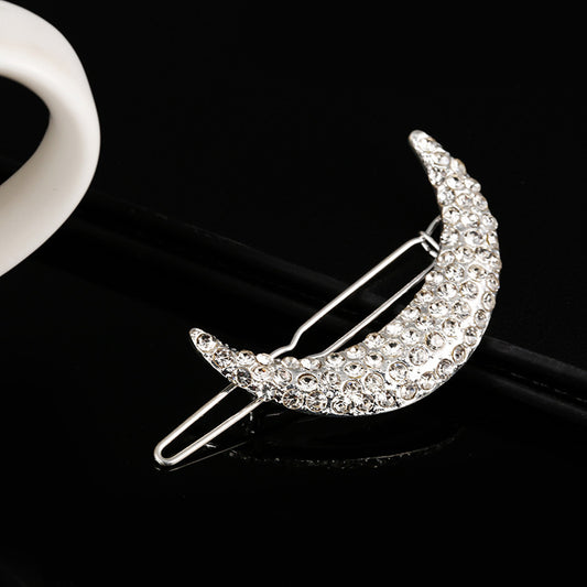 Zinc Alloy Rhinestone Moon Hairpin