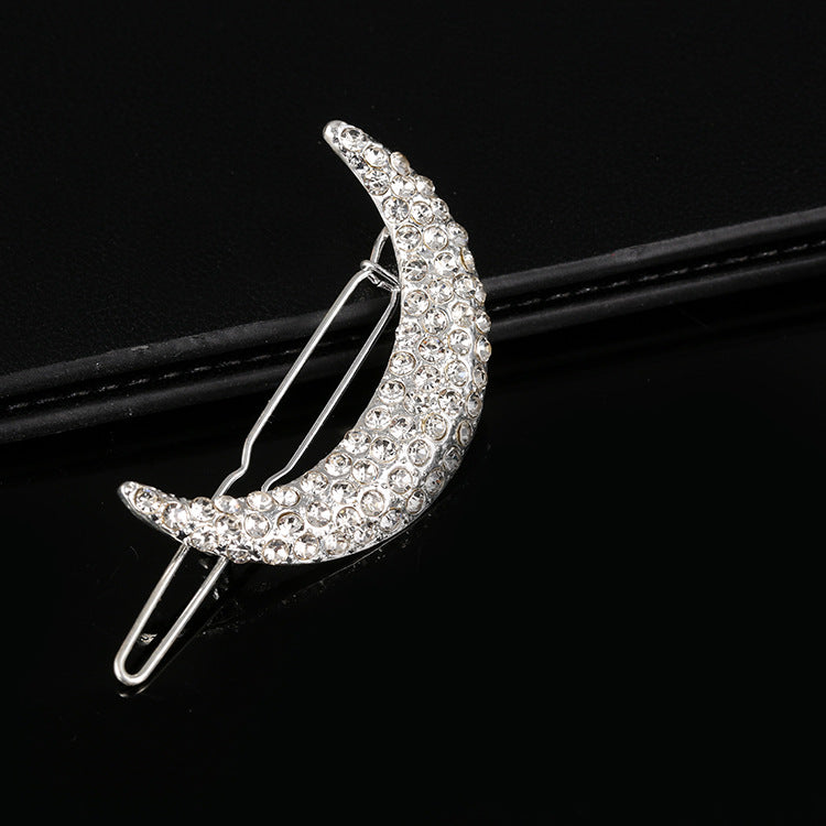 Zinc Alloy Rhinestone Moon Hairpin