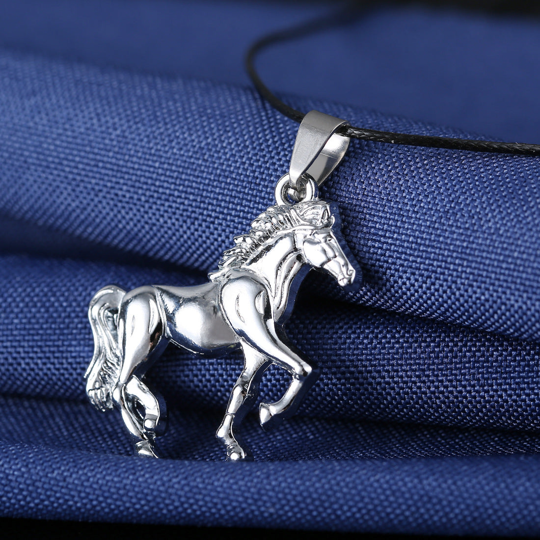 Stainless Steel Run Horse Necklace