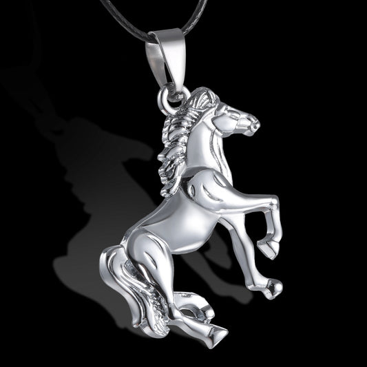 Stainless Steel Run Horse Necklace