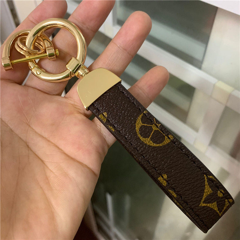 Genuine Leather Lanyard Keychain