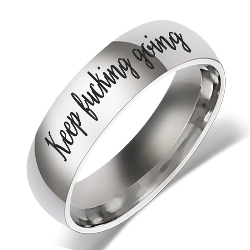 "Keep Going" - Stainless Steel Rings