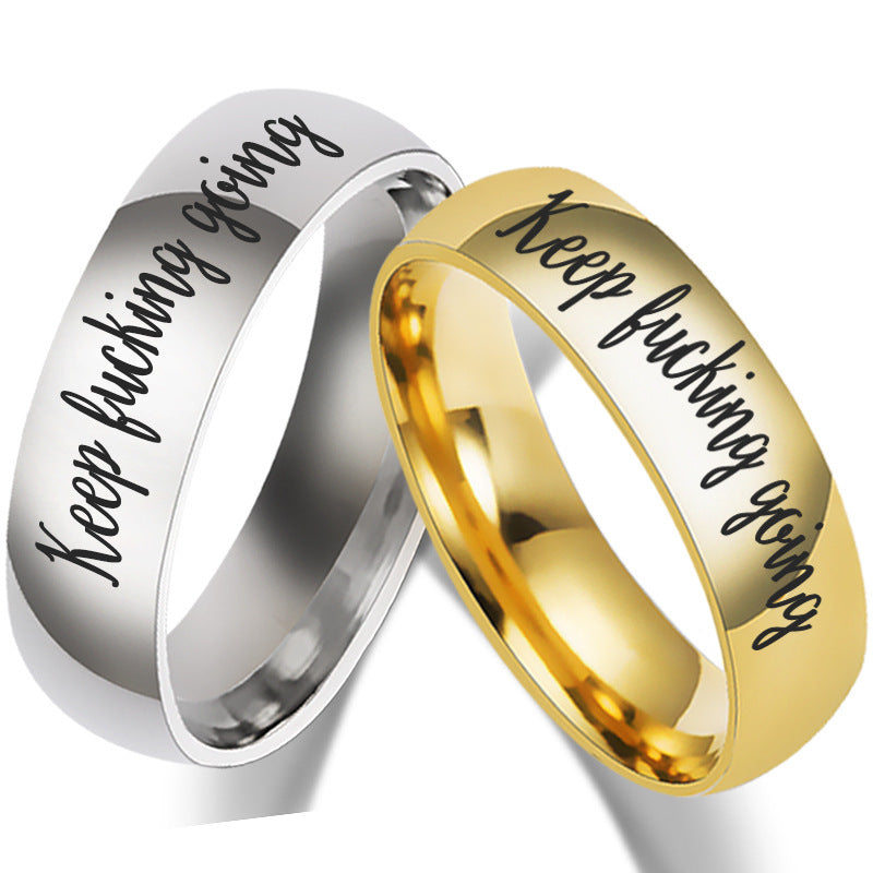 "Keep Going" - Stainless Steel Rings
