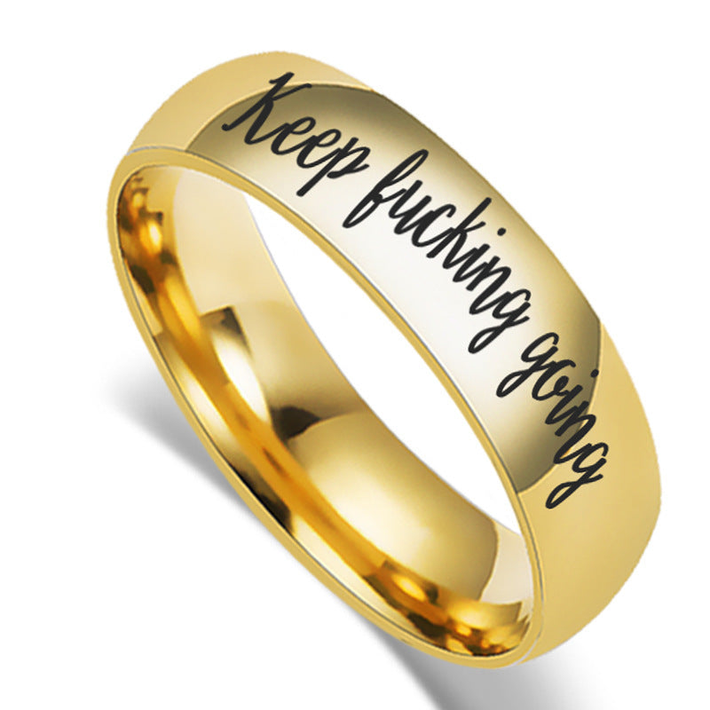 "Keep Going" - Stainless Steel Rings