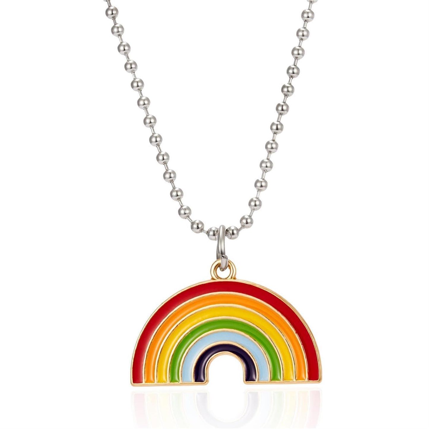 Oil Painting Rainbow Necklace Set