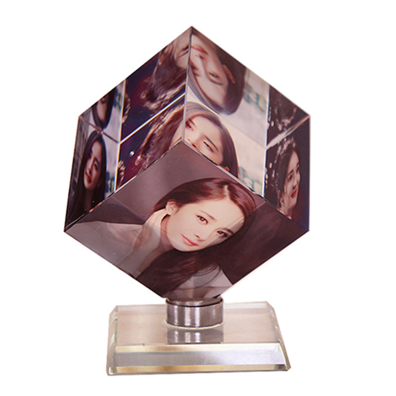 Rotating Square Shaped Crystal Printing Photo Album