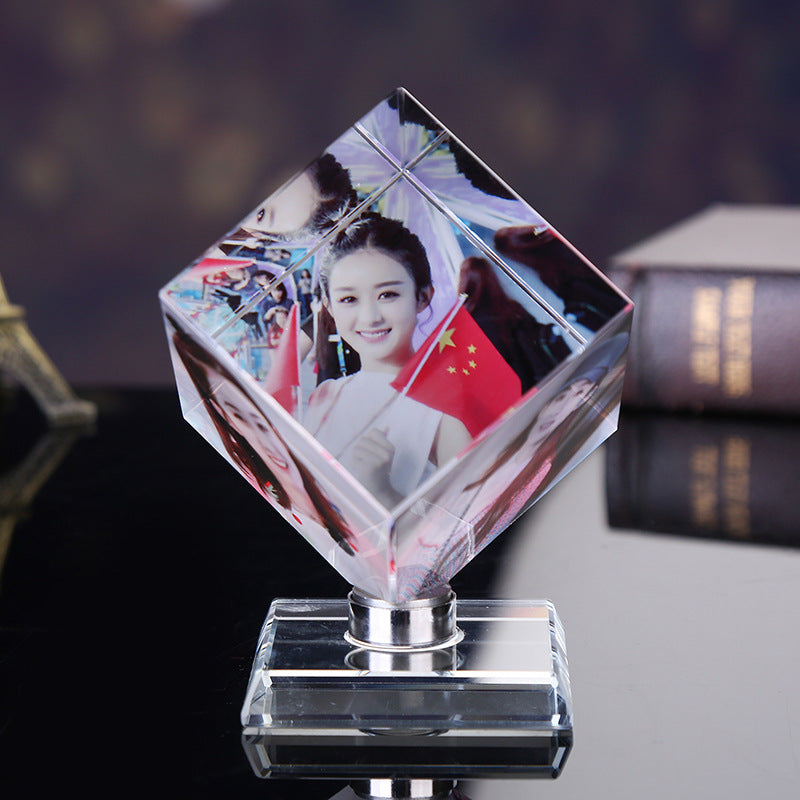 Rotating Square Shaped Crystal Printing Photo Album