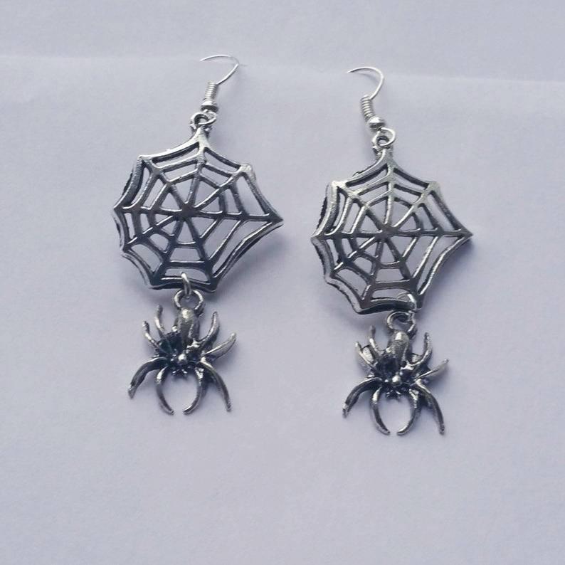 Gothic Spider Web Earrings