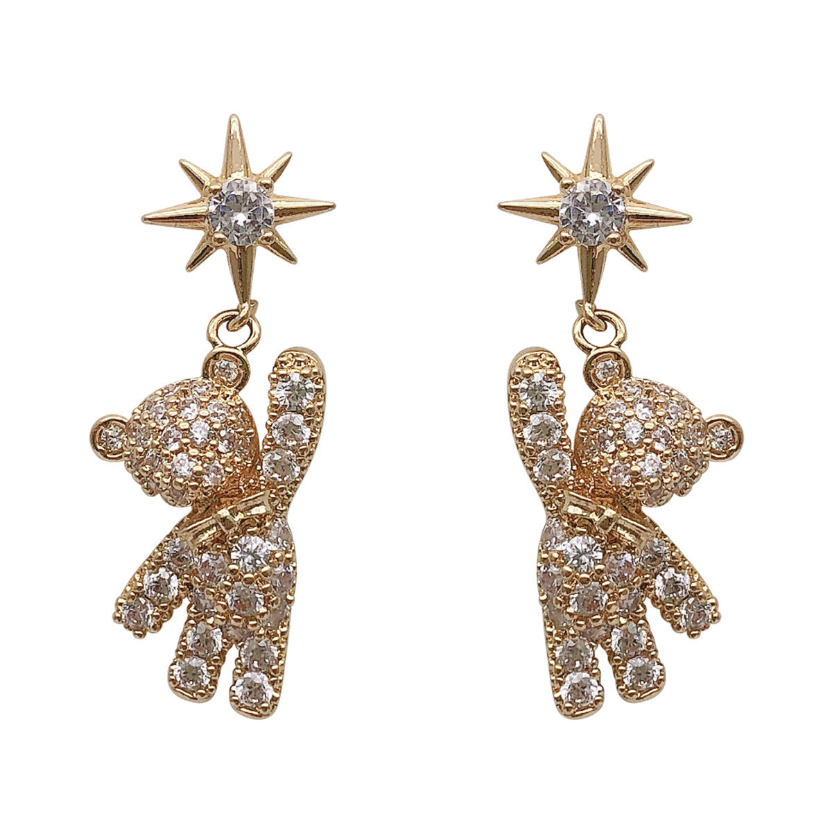 Five-pointed Star Bear Earrings