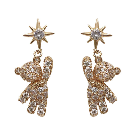 Five-pointed Star Bear Earrings