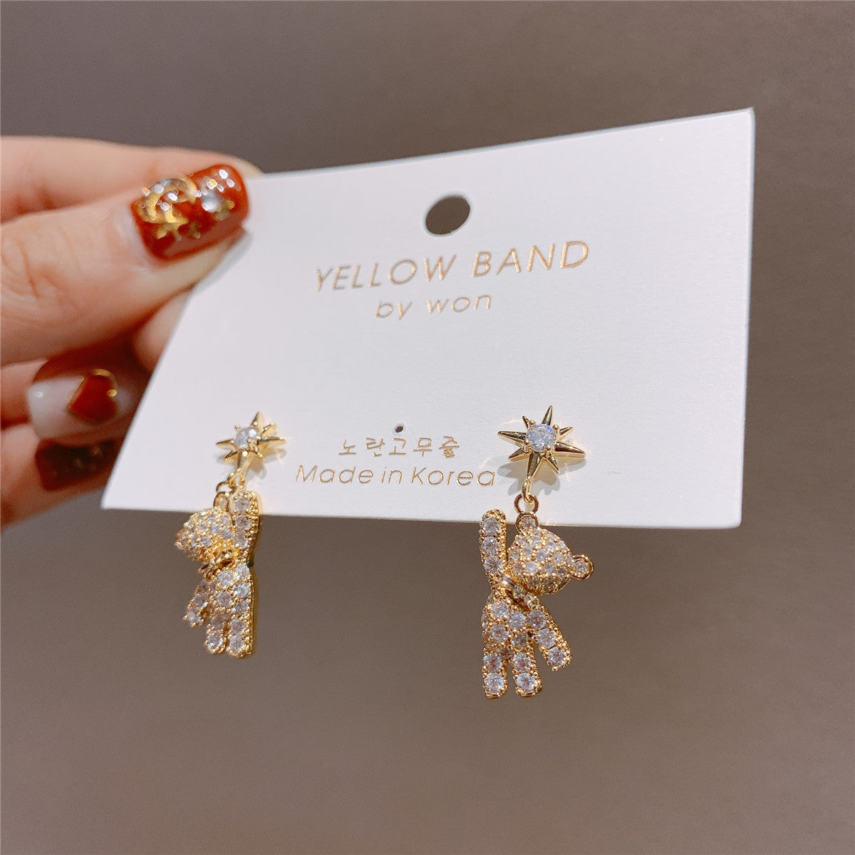 Five-pointed Star Bear Earrings