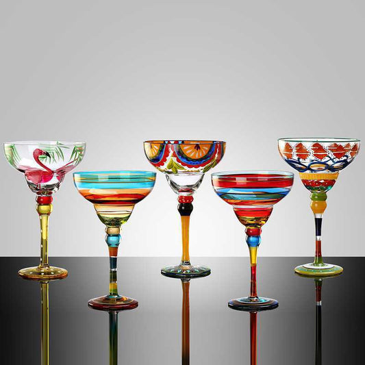 "Sipping Beauty" - Hand-painted Margarita/Wine Glass