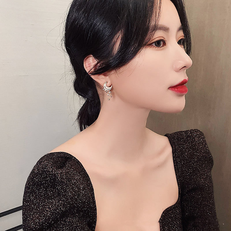 "Moon Over Stars" - Stud Earrings