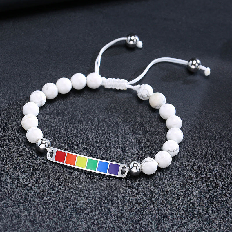 Rainbow Agate Beaded Bracelet