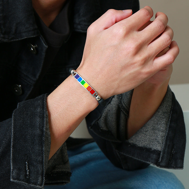 Rainbow Agate Beaded Bracelet