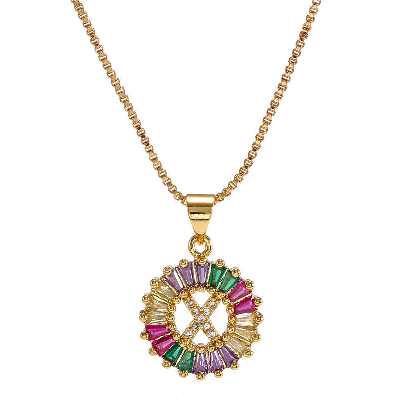 "Rainbow Letter" - Stainless Steel Pendant Necklace