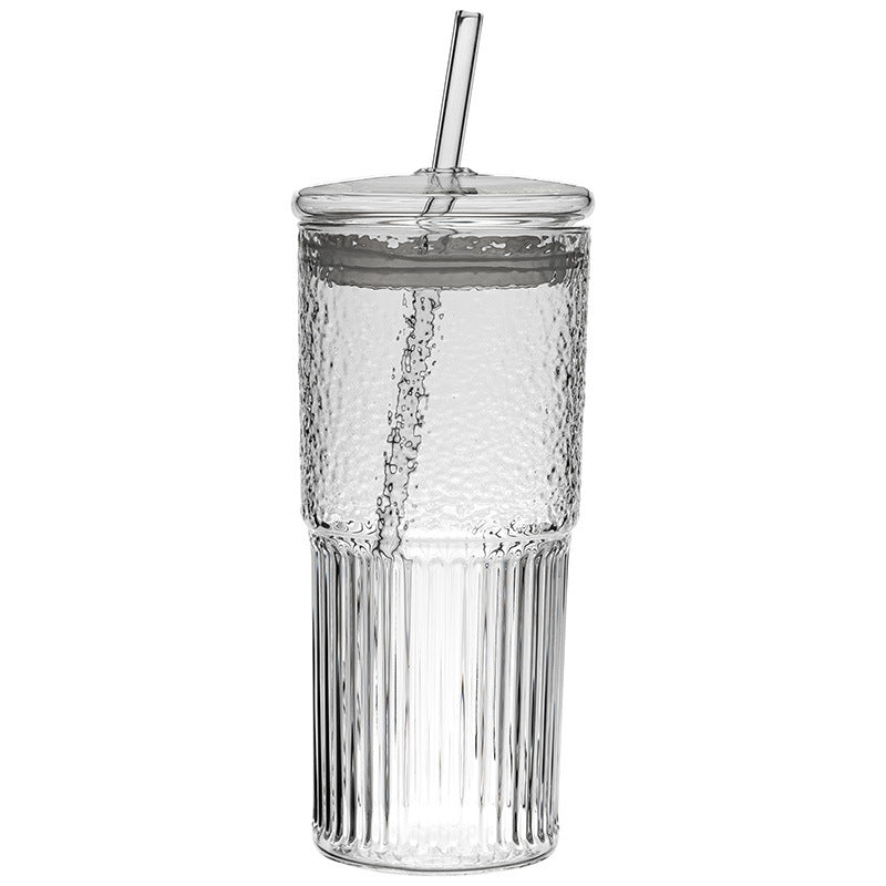 Glass Tumbler with Straw