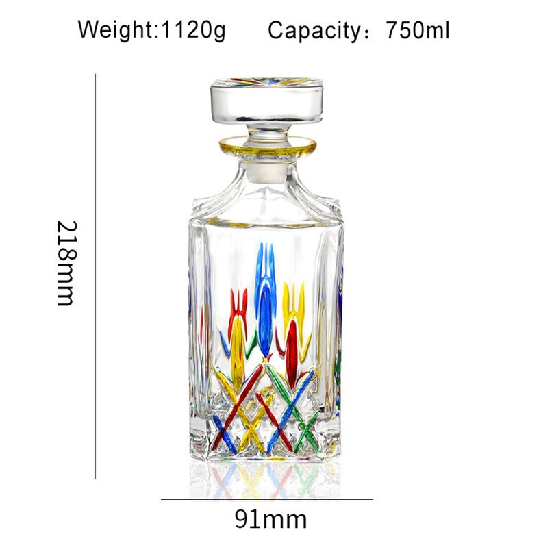 "Whisk of Art" - Handcrafted Crystal Wine Whiskey  Decanter
