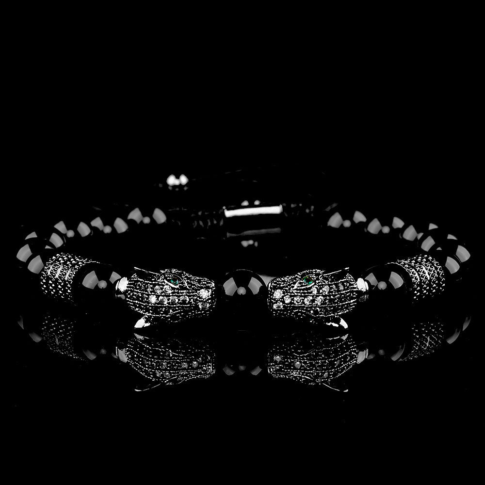 "Powerful Leopard" - Vintage Handwoven Agate Bracelet