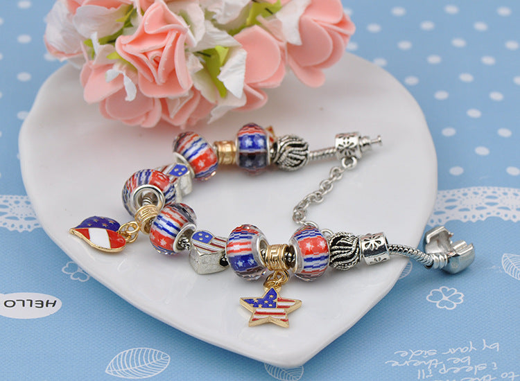 "Braveheart" - Patriotic Flag Charm Bracelet