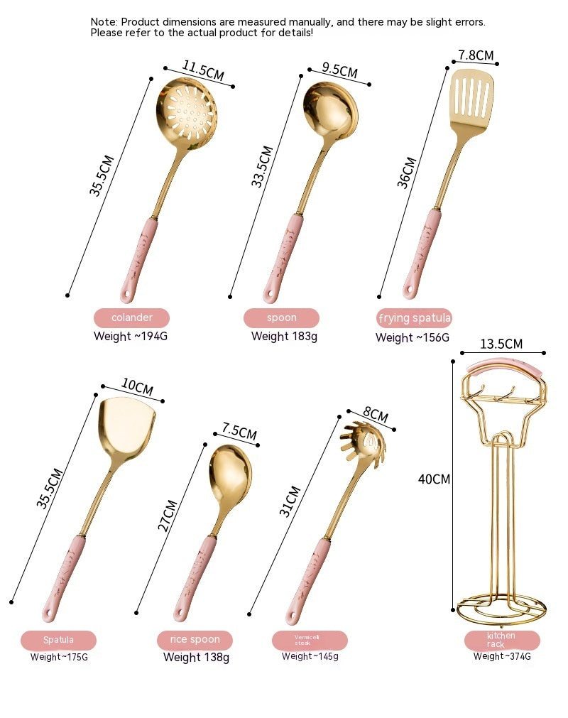 Light Luxury Seven-piece Ceramic Stainless Steel Kitchen Supplies