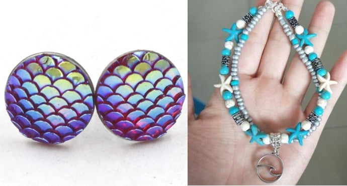 Mermaid Scales Earrings + Anklet