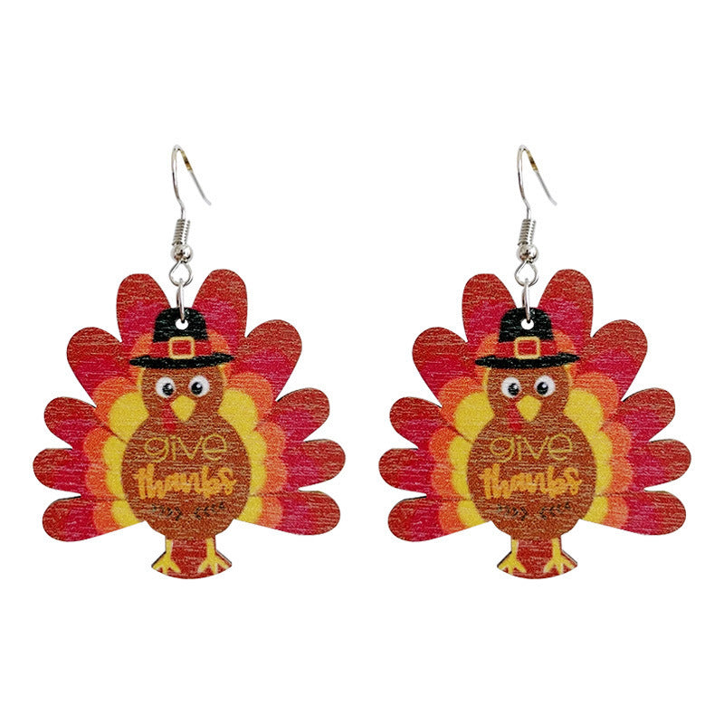 Wooden Thanksgiving Earrings
