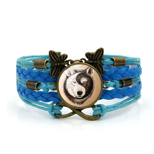 Vintage Yin Yang Wolf Time Gem Bracelets