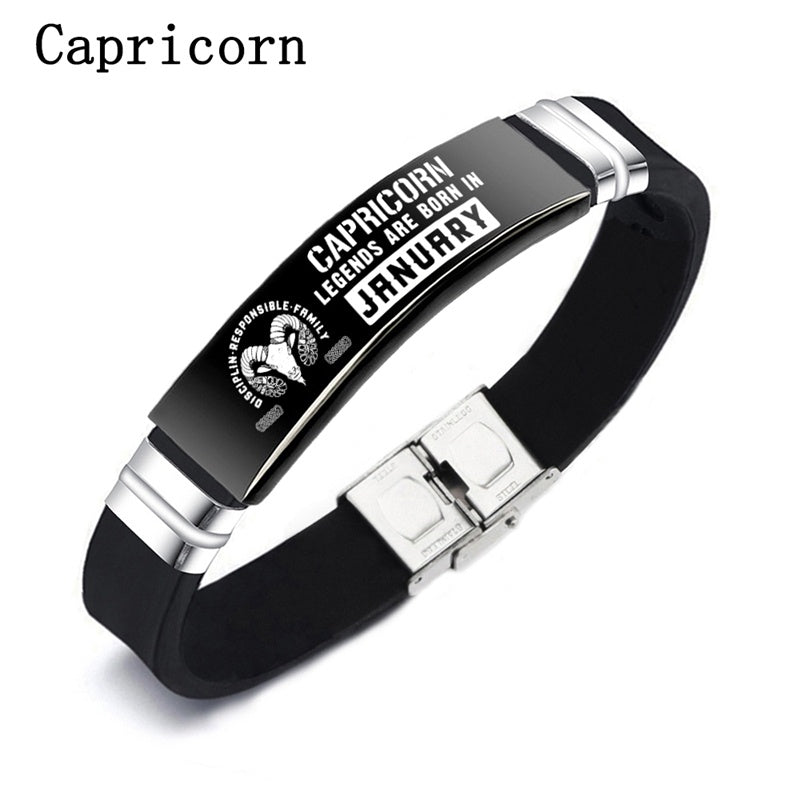 "What's Your Zodiac?" - Bracelet Gift For Women/Men (Black)