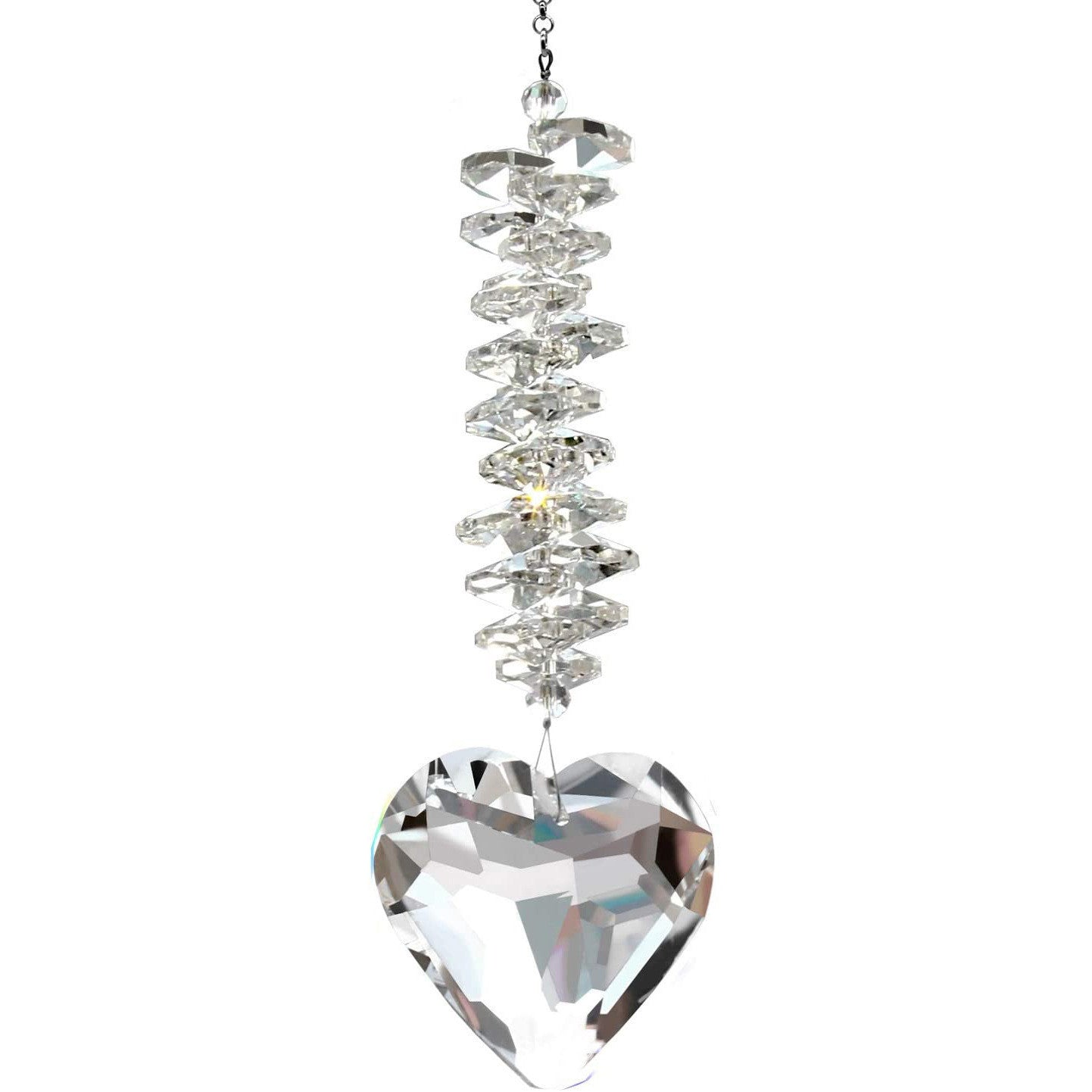 Heart-shaped Crystal Suncatcher for Home and Garden