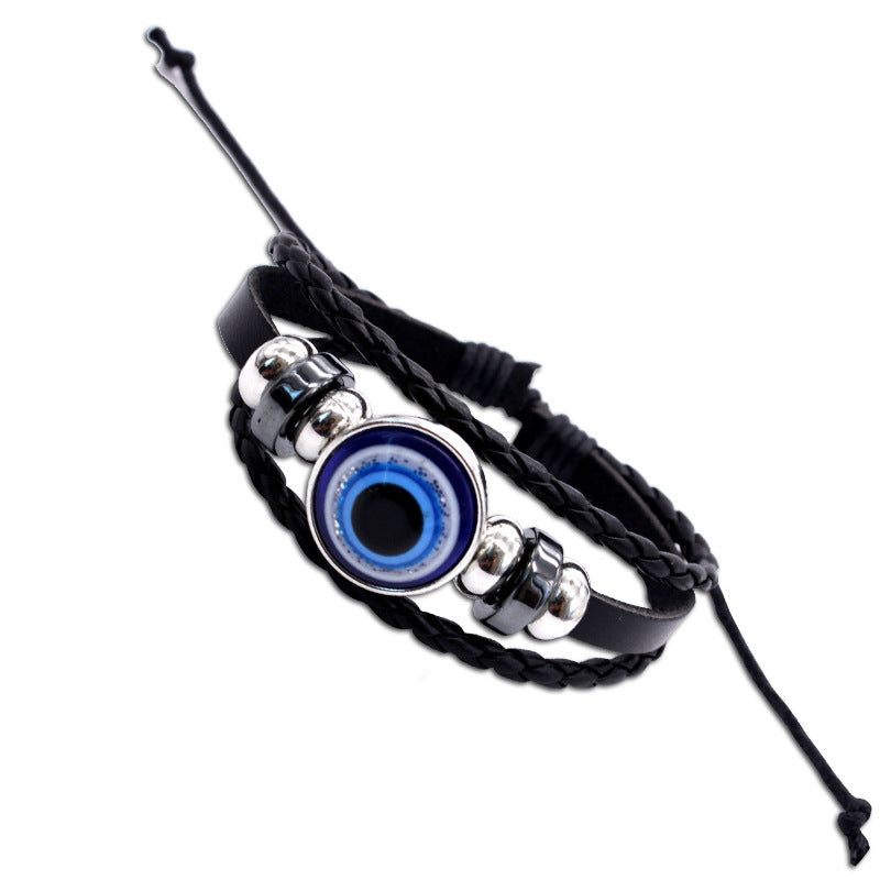 Evil Eye Protection Clavicle Chain Necklace and Bracelet