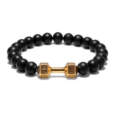"FIT LIFT" - Metal Dumbbell Beaded Bracelet