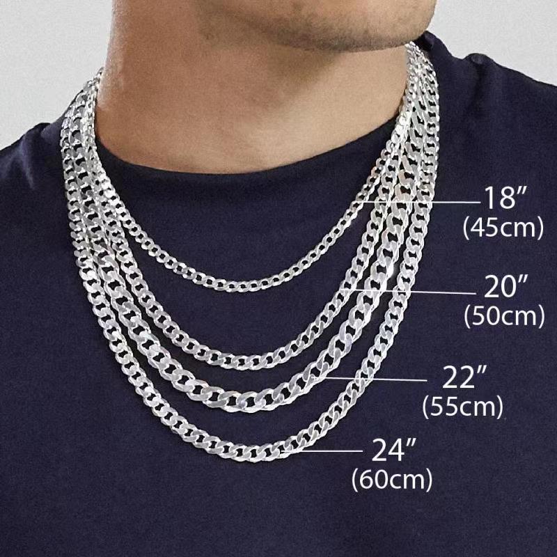 Sterling Silver Curb Collar Chain