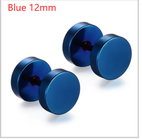 8MM Stainless Steel Barbell Earrings for Men and Women