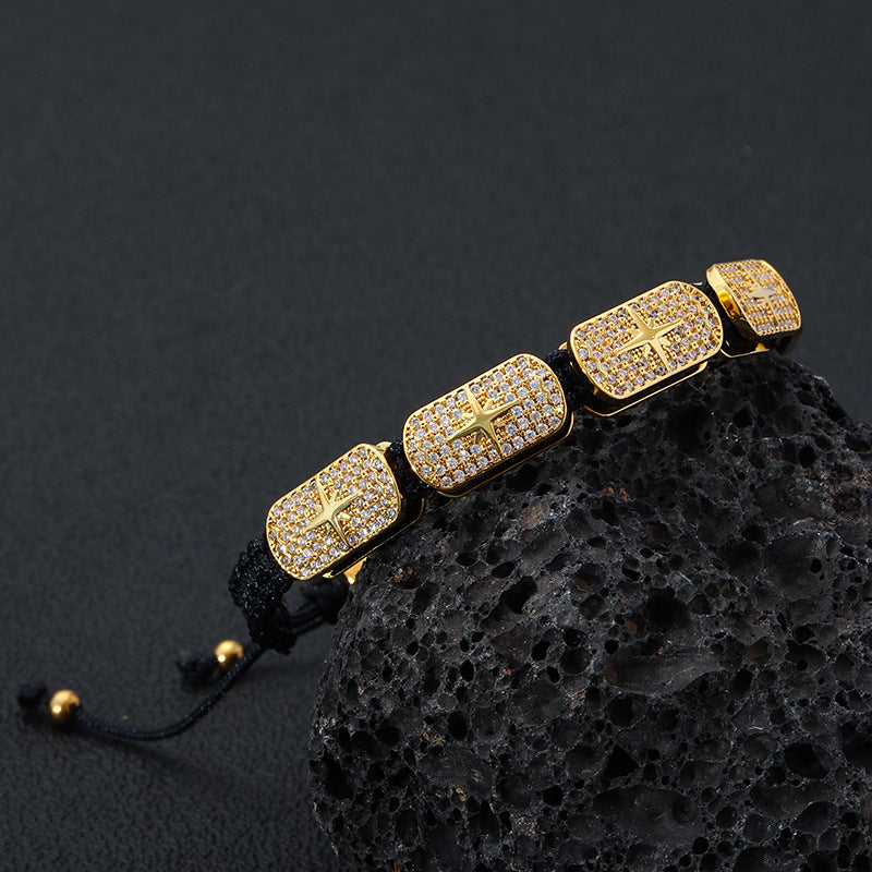 Zircon Star Braided Adjustable Bracelet