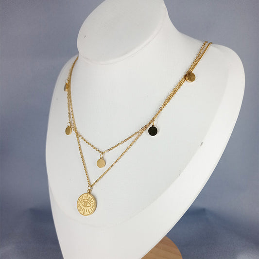 Evil Eye Protection Pendant with Clavicle Chain