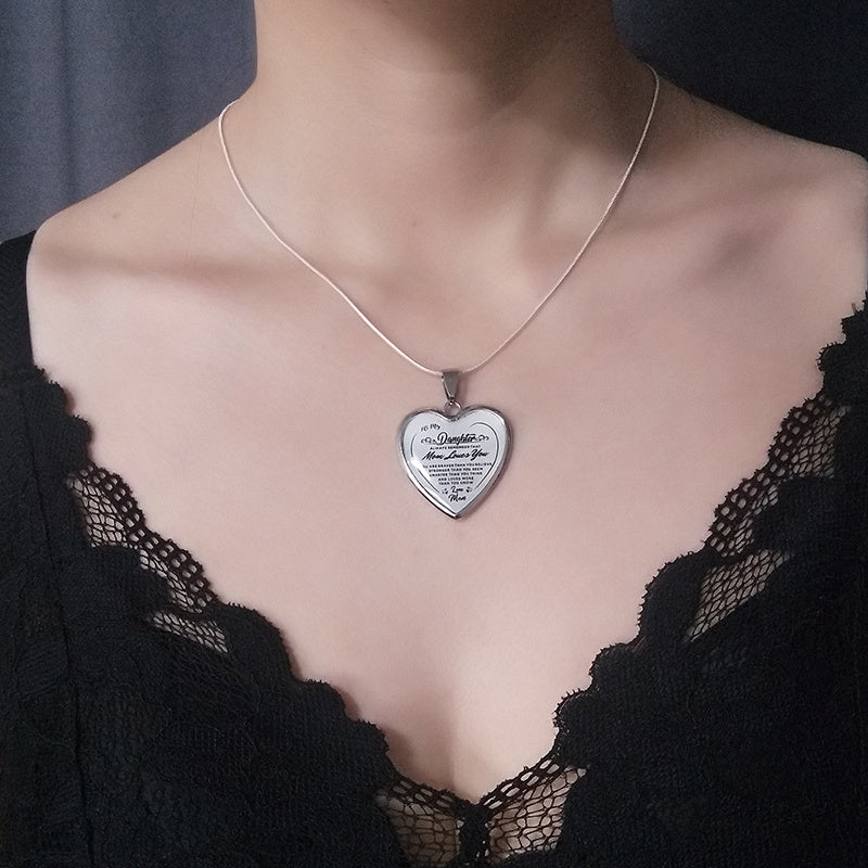 "To My Daughter, Love Mom" - Heart Epoxy Necklace