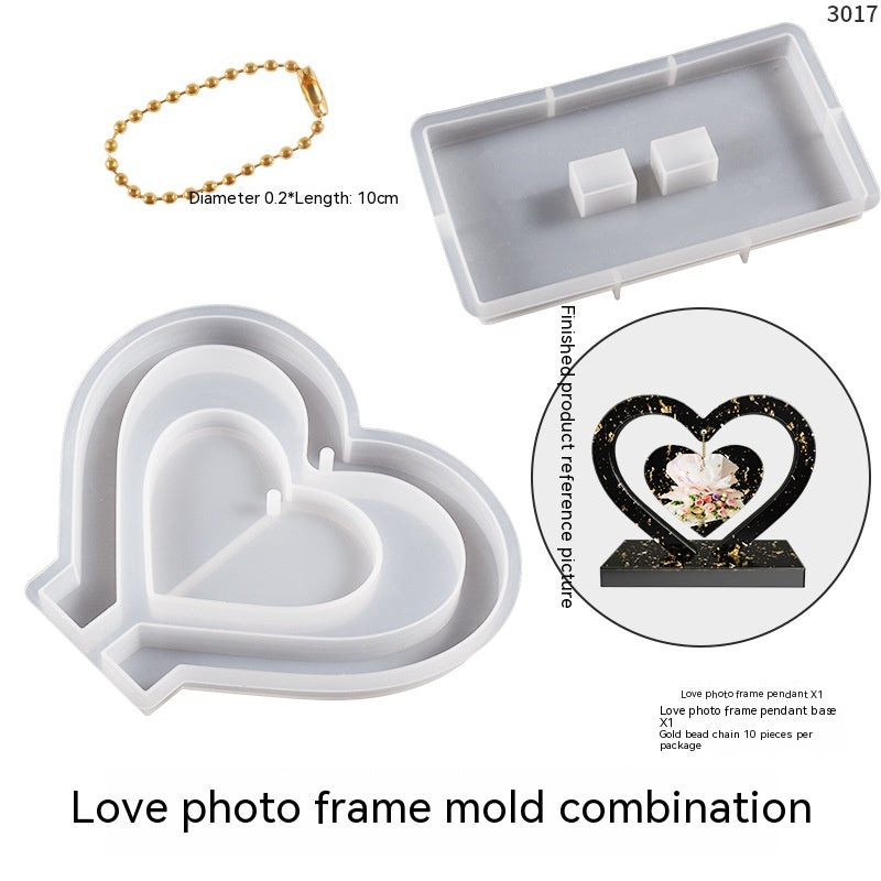 DIY Crystal Glue Love Photo Frame Mold