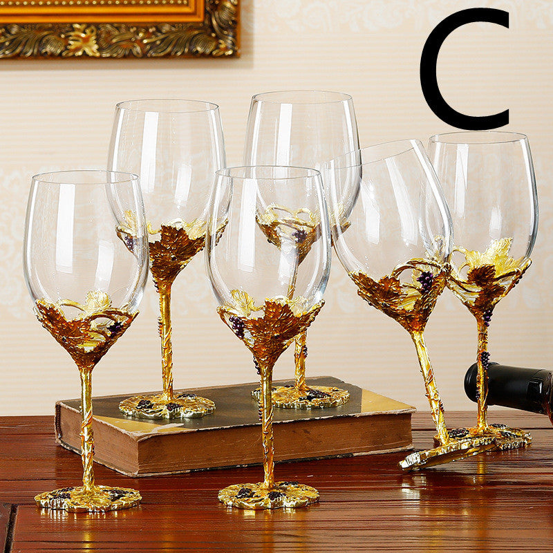 "Golden Garden" - Crystal Wine Glass Collection