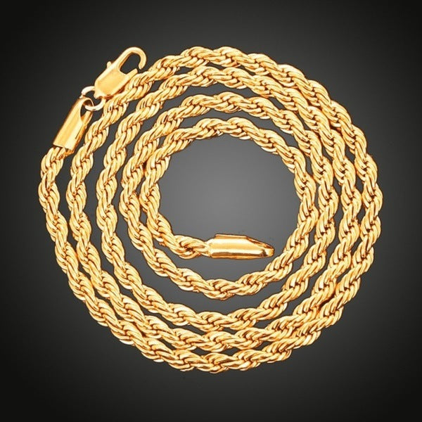 Twisted Rope Chain with Bracelet for Men