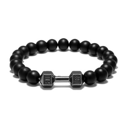 "FIT LIFT" - Metal Dumbbell Beaded Bracelet