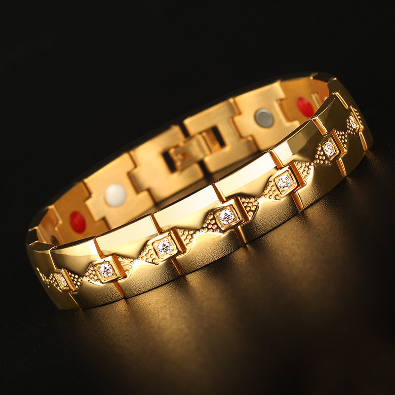 Domineering Diamond-plated Titanium Steel Bracelets