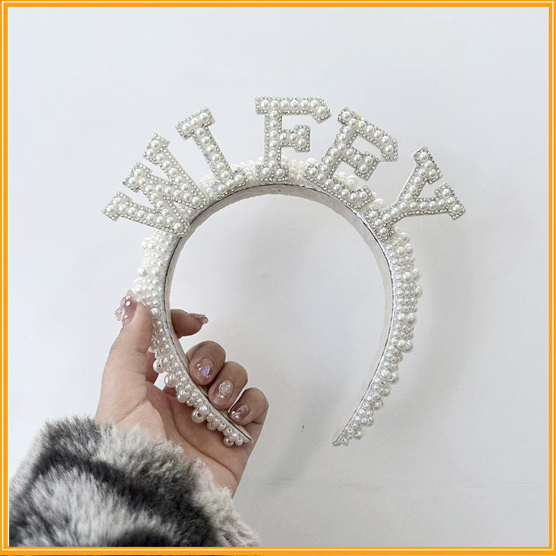 Vintage Pearl Hair Headband for Bridal and Graduation