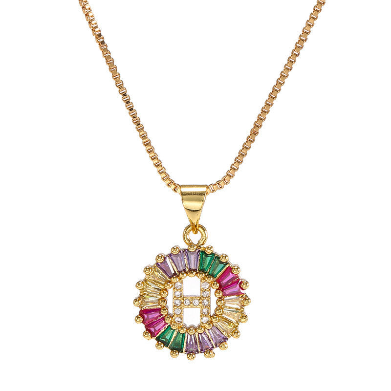 "Rainbow Letter" - Stainless Steel Pendant Necklace