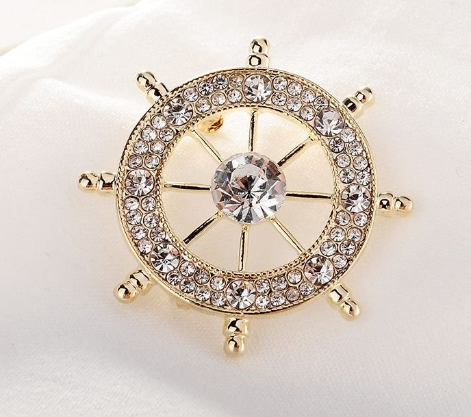 "Navy Wheel" - Diamond Brooch