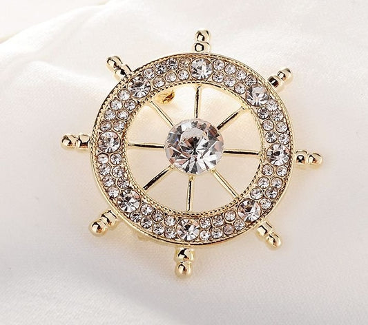 "Navy Wheel" - Diamond Brooch