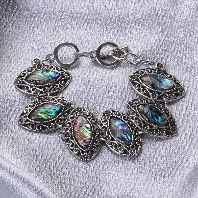 "Vintage Glam" - Oval Abalone Bracelet