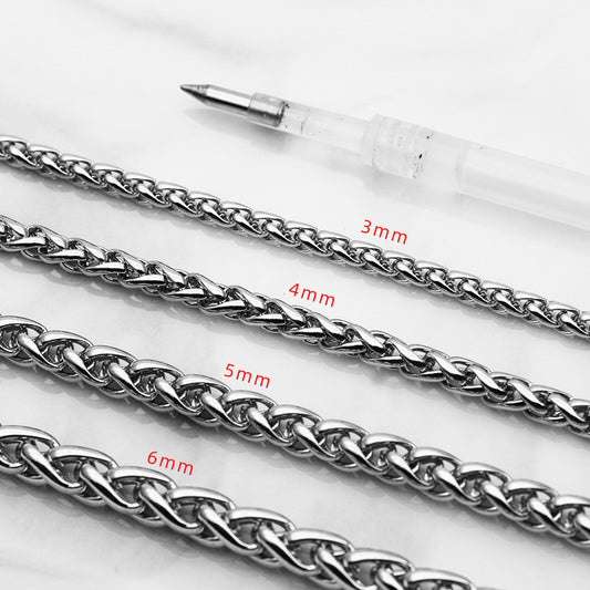 Titanium Steel Twisted Rope Necklace