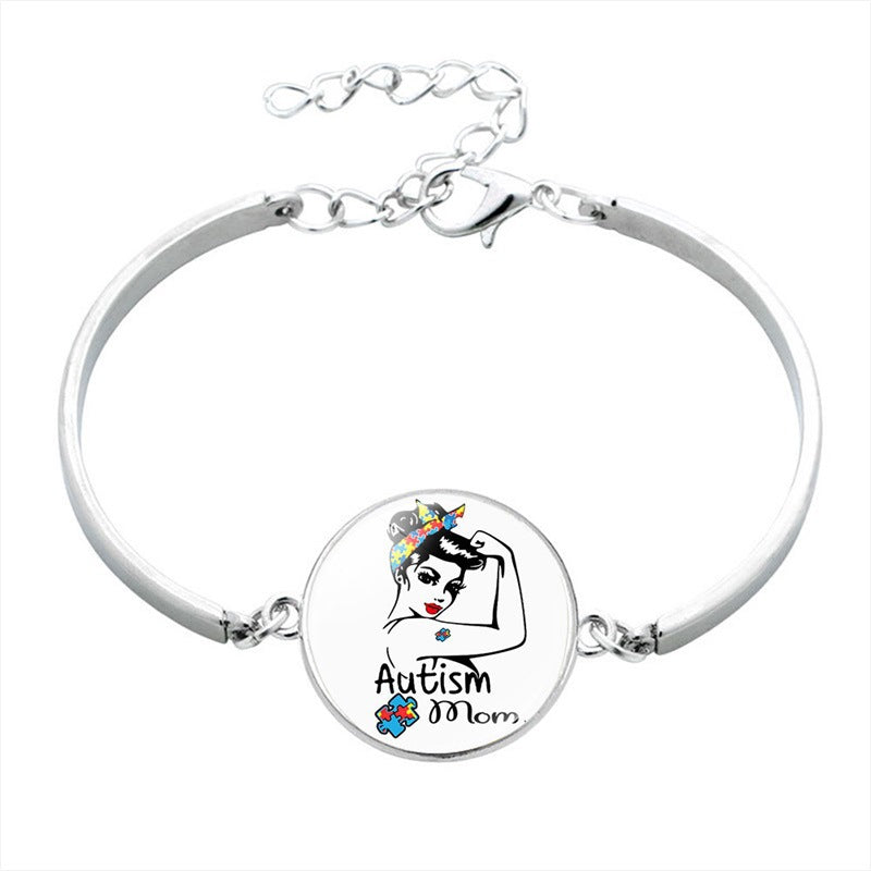 Autism Puzzle Time Gem Bracelets