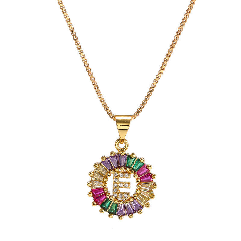 "Rainbow Letter" - Stainless Steel Pendant Necklace